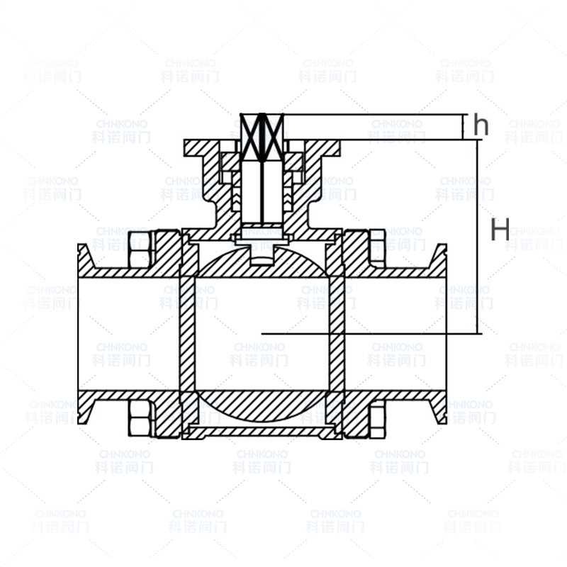 高平台三通快装球阀（四方体）