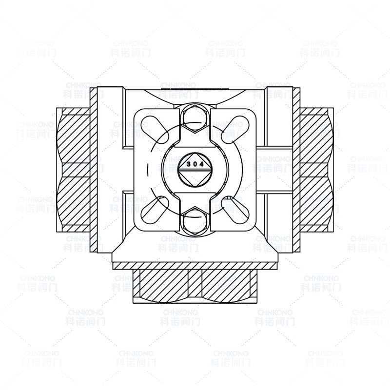 高平台三通内螺纹球阀-PN16