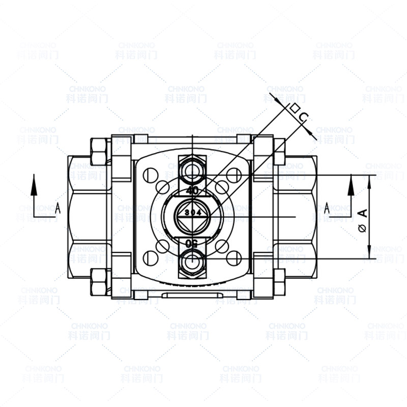 1000WOG高平台三片式内螺纹球阀-PN64