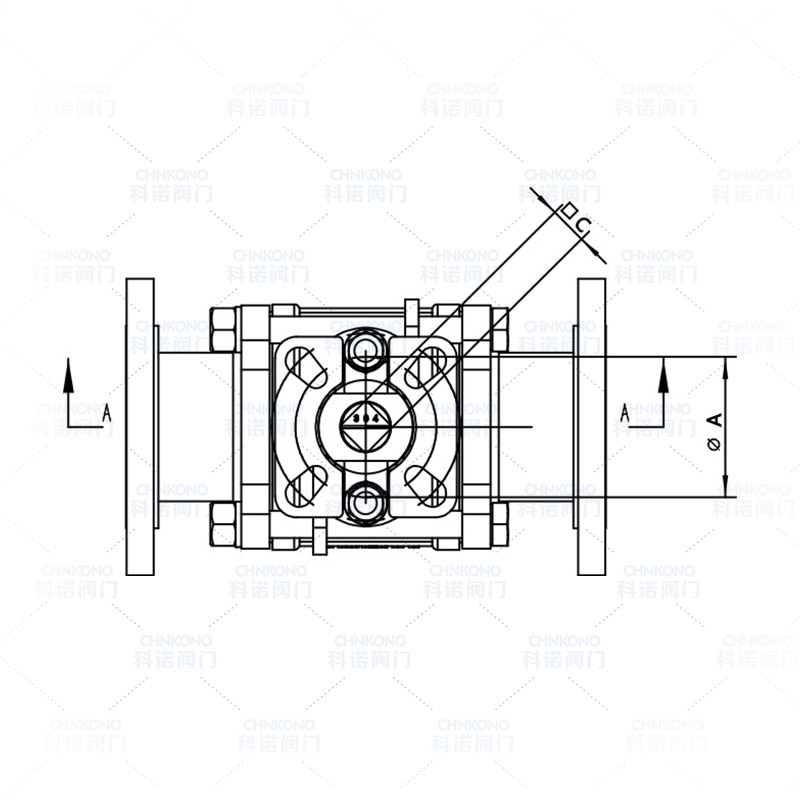 高平台三片式GU活套法兰真空球阀