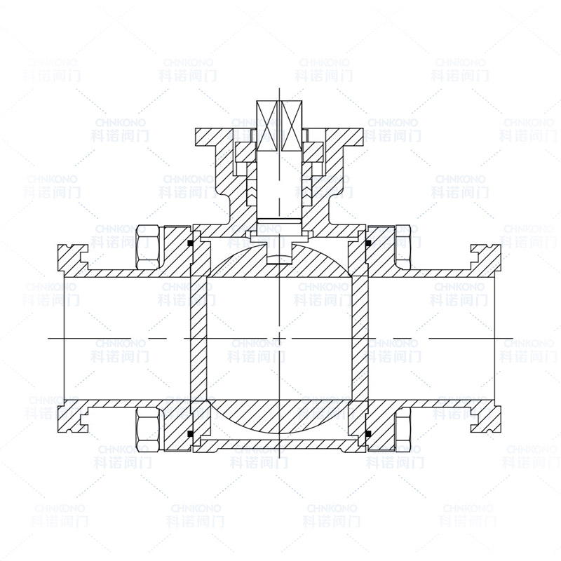 高平台三片式ISO真空球阀