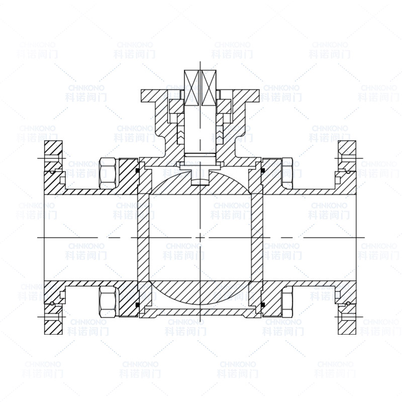 高平台三片式GU活套法兰真空球阀